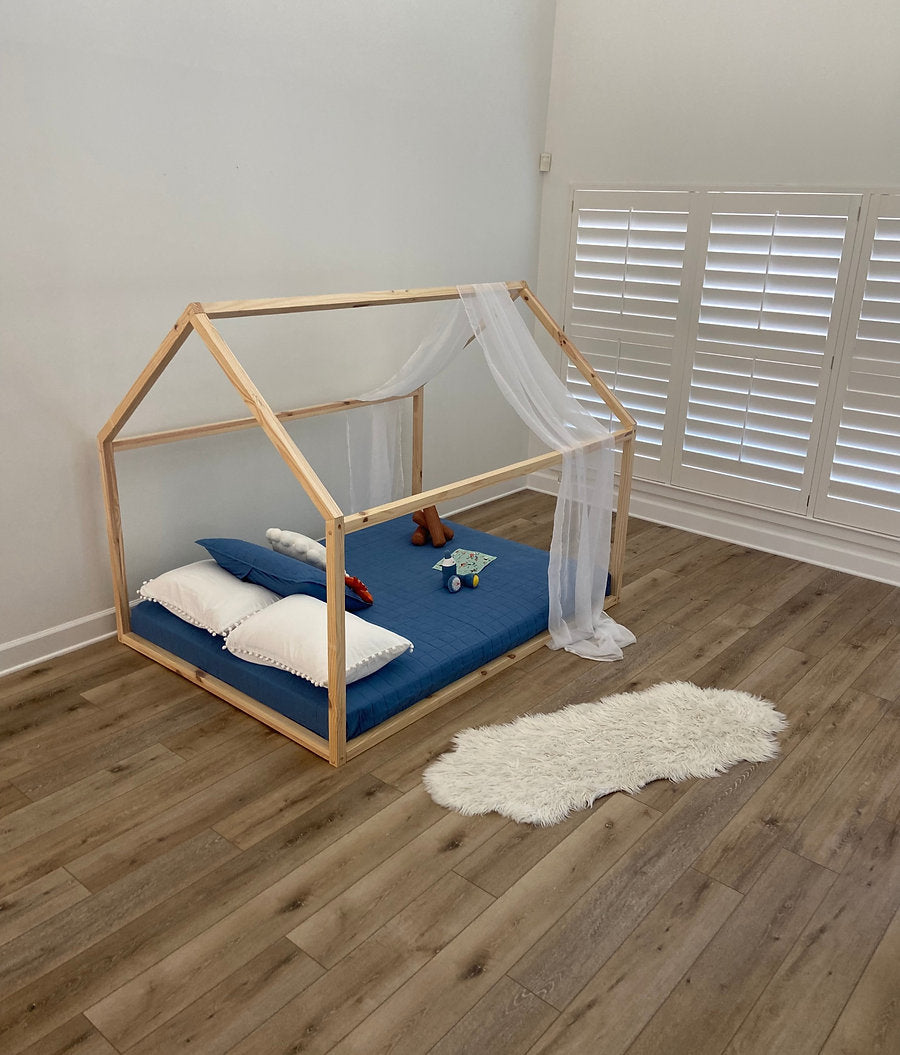 Full Montessori Floor Bed with Slats (H-103 FULL & ST-103)