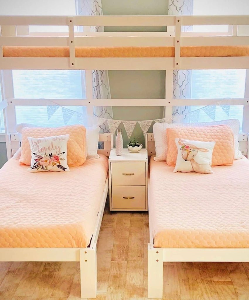 Twin XL Loft Bed over Two Twin Beds (TP-12620)