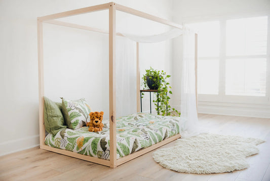 Twin Canopy Bed with Slats (H-108-N & ST-102)
