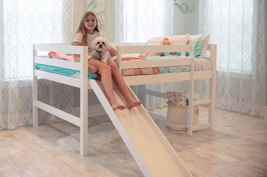 Full Loft Bed with Slide (LB-2102)