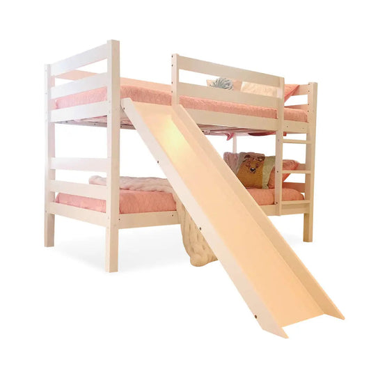 Kids Bunk Bed with Slide (B-2060 White)